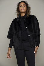 RINO & PELLE DEWI FAUX FUR CAPE BLACK