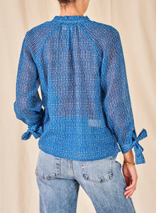 M.A.B.E. Dali Indigo Long-Sleeved Top