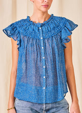 M.A.B.E Dali Indigo Short Sleeve Top