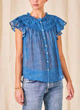 M.A.B.E Dali Indigo Short Sleeve Top