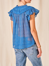 M.A.B.E Dali Indigo Short Sleeve Top