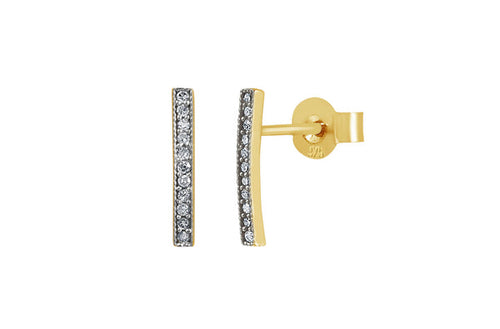 Pureshore Eos Earrings - Yellow Gold Vermeil with White Diamonds