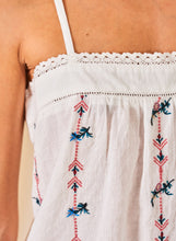 M.A.B.E Elda Embroidery Cami Top- Ecru