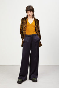 Ottod'Ame Navy  Viscose palazzo trousers