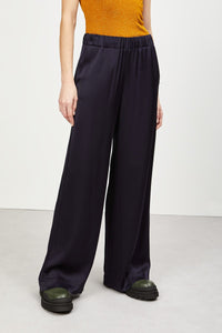 Ottod'Ame Navy  Viscose palazzo trousers