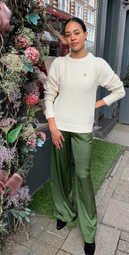 Ottod'Ame Khaki Viscose palazzo trousers