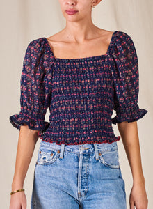 M.A.B.E  Flori Sheared Top - Indigo