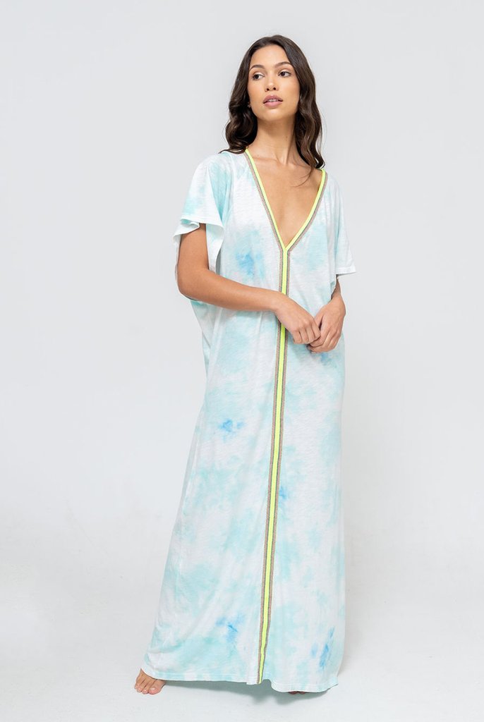 Pitusa Inca Abaya Sundress - Light Blue Tie Dye