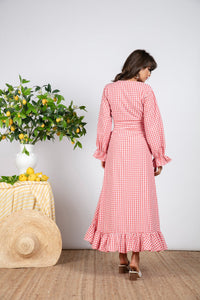 Sundress Ines Shirt Gingham Coral