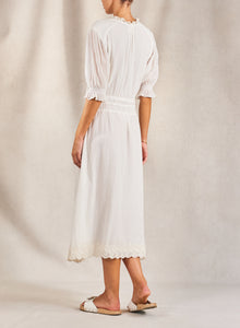 M.A.B.E Ines White Midi Dress