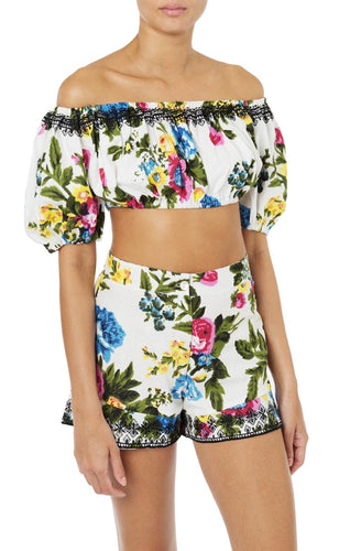 Juliet Dunn Floral High Waist Shorts