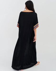 Pitusa Mesh Sleeve Maxi Dress - Black