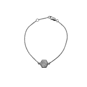 Pureshore Mosaic Bracelet in Black Rhodium with White Diamonds