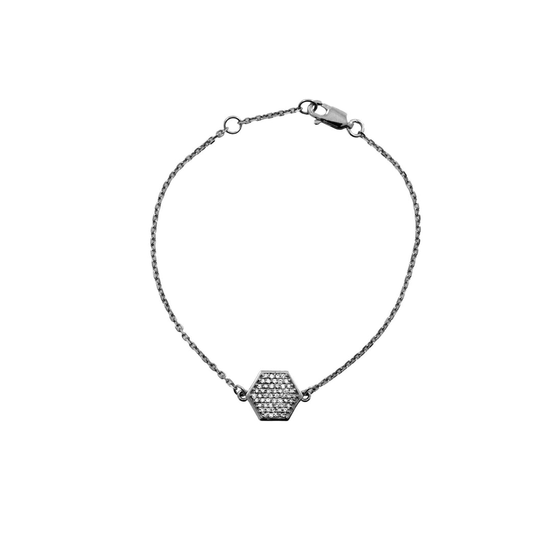 Pureshore Mosaic Bracelet in Black Rhodium with White Diamonds