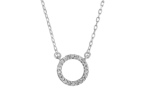 Pureshore Eos Halo Necklace - Silver with White Diamonds