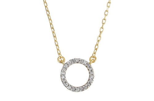 Pureshore Eos Halo Necklace - Gold with White Diamonds