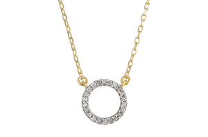 Pureshore Eos Halo Necklace - Gold with White Diamonds