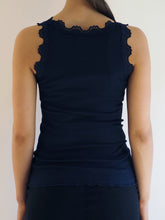 Rosemunde Navy Lace Silk Top