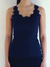 Rosemunde Navy Lace Silk Top