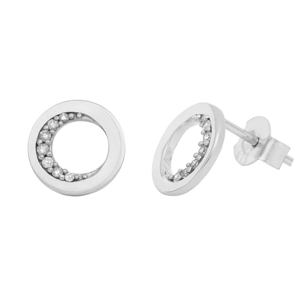 Pureshore Ola Earrings in Sterling Silver with White Diamonds