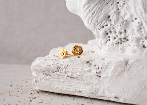 Pureshore Wildflower Earrings in 18kt Yellow Gold Vermeil with a White Diam