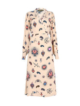 Stardust Scallop Heart Beige Midi Dress