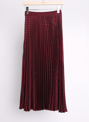 Berenice Pleated Burgundy Skirt