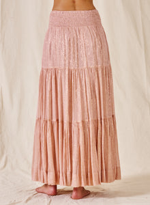 M.A.B.E. Selma Tiered Skirt - Blush