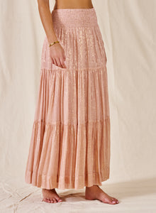 M.A.B.E. Selma Tiered Skirt - Blush