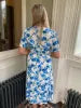 Suncoo Caitlin Floral Print Midi Dress - Blue