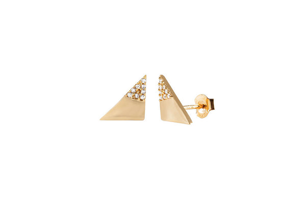 Pureshore Sundown Earrings - Yellow Gold Vermeil with White Diamonds