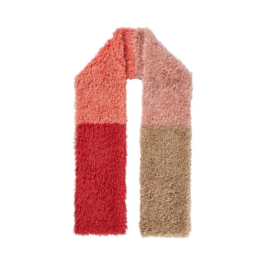 Nooki Teddy Faux Fur Mongolian Scarf - Pink/Coral