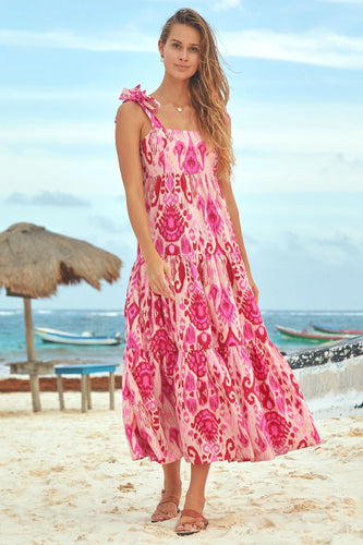 Aspiga Tabitha Ikat Maxi Dress - Ikat Pink
