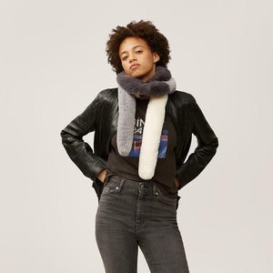 Nooki Pasha Triple Fur Scarf - Grey Mix