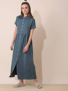 Indi & Cold Lyocell Shirt Dress - Pizarra