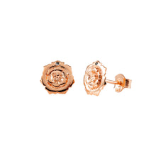 Pureshore Wildflower Earrings in 18k Rose Gold Vermeil with a White Diamond