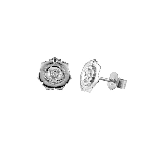 Pureshore Wildflower Earrings in Sterling Silver with a White Diamond