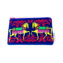 Corita Rose Velvet Clutch - Yellow Horses