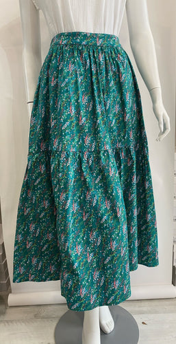 Primrose Park Lea Maxi Skirt - Green Wild Flowers