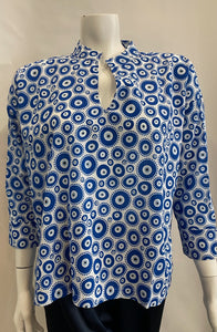 Primrose Park Coco Cotton Shirt - Evil Eye Blue/White