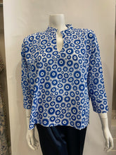 Primrose Park Coco Cotton Shirt - Evil Eye Blue/White