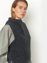 Second Female Omella Knit Hoodie Vest - Graphite