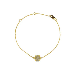 Pureshore Mosaic Bracelet in 18k Yellow Gold Vermeil with White Diamonds