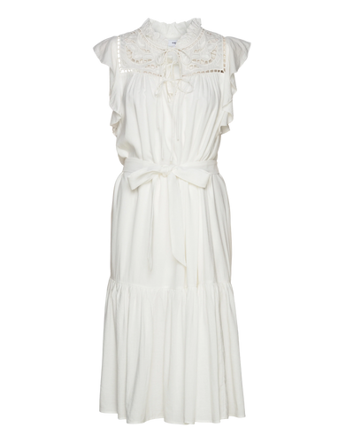 Suncoo Cidji - Midi dress with embroidery detail - White