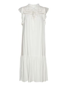 Suncoo Cidji - Midi dress with embroidery detail - White