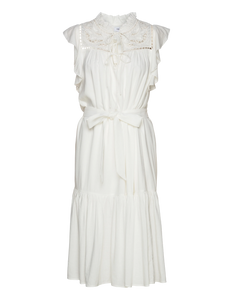 Suncoo Cidji - Midi dress with embroidery detail - White