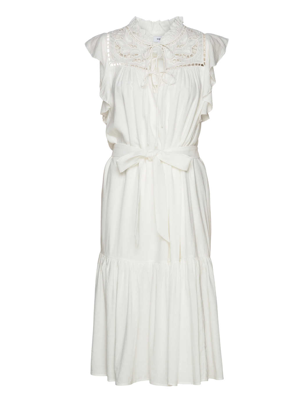 Suncoo Cidji - Midi dress with embroidery detail - White